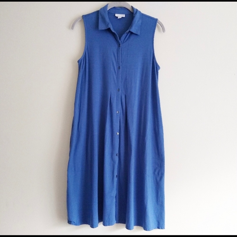 J. Jill sleeveless jersey button-up dress Medium